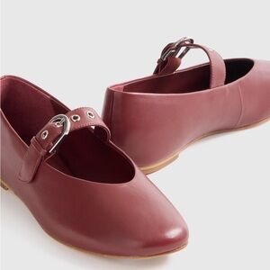 Quince Italian Leather Mary Jane flats burgundy | size 7